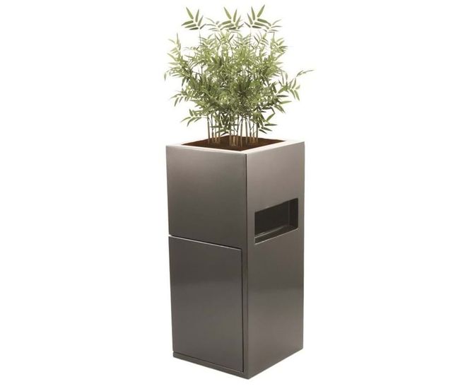 Trashaway Spirit Planters - fire proof steel bin and planter with ashtray