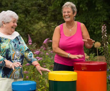 Rainbow Sambas - outdoor playground drums