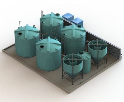 Wastewater processing using cone-bottom tanks