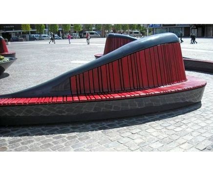 Accoya® wood in seating area, Sarpsborg Square, Norway