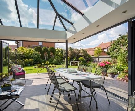Bespoke aluminium bi-fold corner doors
