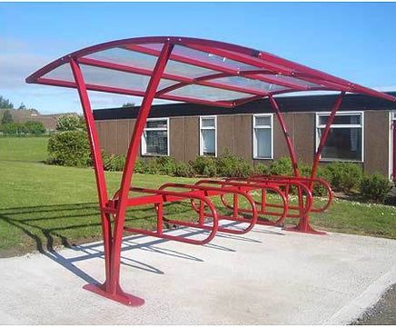 Durham open cycle shelter with double sided rack