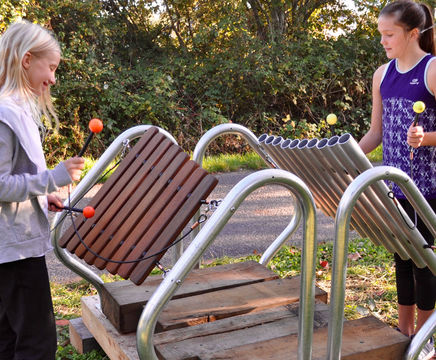 Steel frame outdoor musical instruments for public use | Acoustic Arts