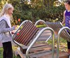 Steel-framed xylophone for outdoor areas