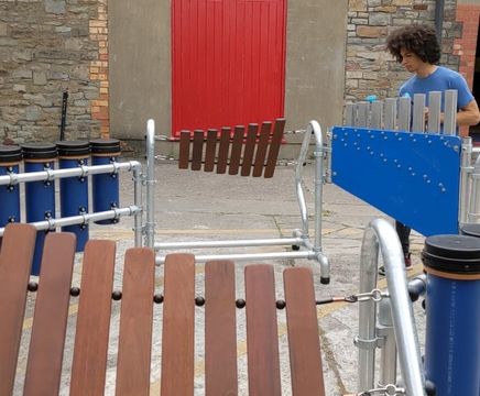 Portable percussion playground for schools and libraries
