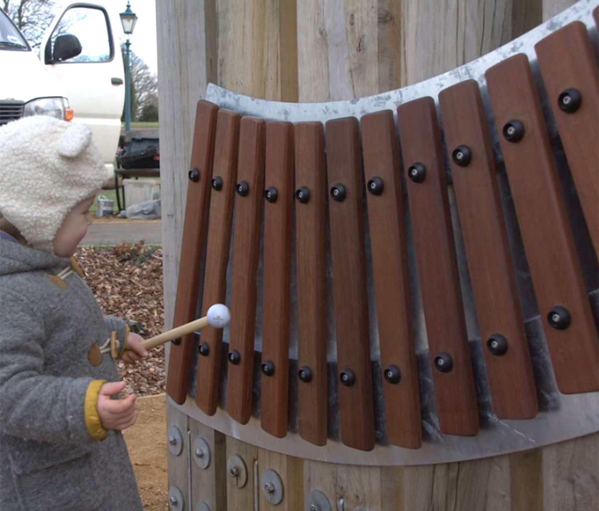 Large wall mounted xylophone for musical play Acoustic Arts ESI