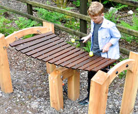 Horizontal xylophone outdoor musical instrument