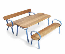 FOLK timber table with extruded aluminium profiles