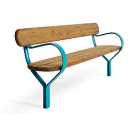 FOLK timber bench with aluminium supports