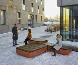 STONES modular timber and steel bench seating