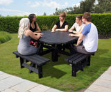 100% recycled plastic octagonal 8-seater picnic table - on this page