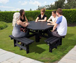 100% recycled plastic octagonal 8-seater picnic table