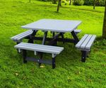 100% Recycled Plastic Square Picnic Table