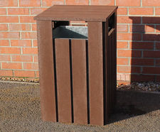 Recycled plastic litter bins