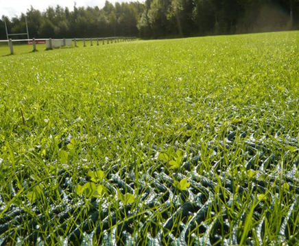 GR14 mesh reinforces sports field grassed car parks