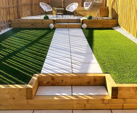Green treated softwood sleepers for garden landscaping