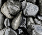 Ebony black basalt landscaping cobbles (60-120mm)