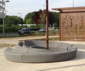 In And Out architectural cast stone bench