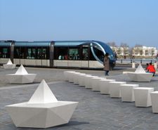 Bench Paperboat - sculptural outdoor bench