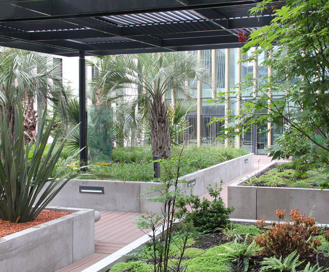 Bespoke benches and planters, Bois Colombe, Bruyères(F)