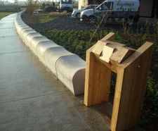 Architectural concrete park seating, L’Orée du Bois (F)