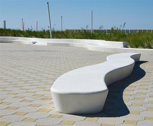 Custom concrete benches, Le Touquet beachfront (FR)