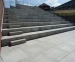 Custom concrete steps and slabs for university courtyard