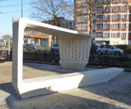 Architectural concrete bench / shelter - Schaerbeek(B)