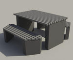 Butch Table and Bench - concrete wheelchair accessible outdoor dining set