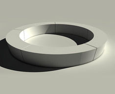 Large circular precast concrete bench