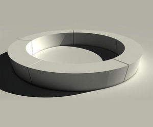 Large circular precast concrete bench