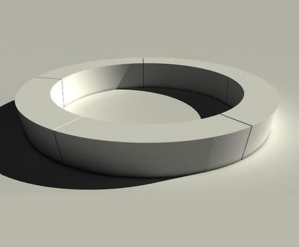 Large circular precast concrete bench