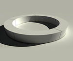 Large circular precast concrete bench