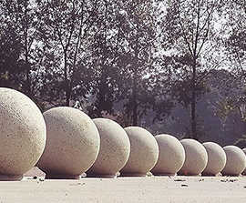 Round cast stone bollards | URBASTYLE® | ESI External Works