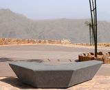 Bench Boomerang - precast concrete angled outdoor bench - on this page