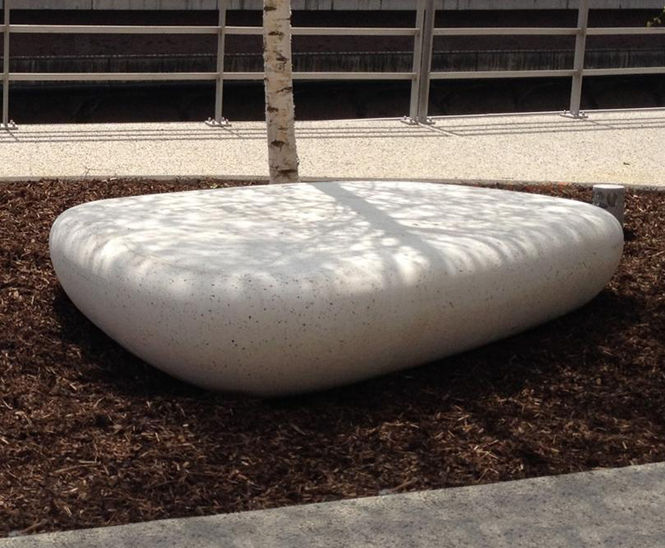 Bench Galet IV - concrete outdoor stone-shaped seating