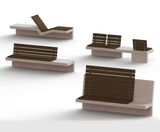 The Touquet Collection - concrete and wood public outdoor benches - on this page