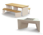 The Butch Collection - concrete and wood outdoor picnic set with barbecue