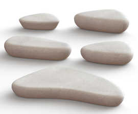 The Galet Collection - stone-shaped concrete benches