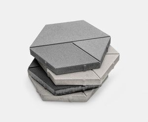 GDM Dedale grooved hexagonal concrete paving slabs