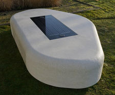 Nuton SOLAR Bench - concrete outdoor bench with solar phone charging