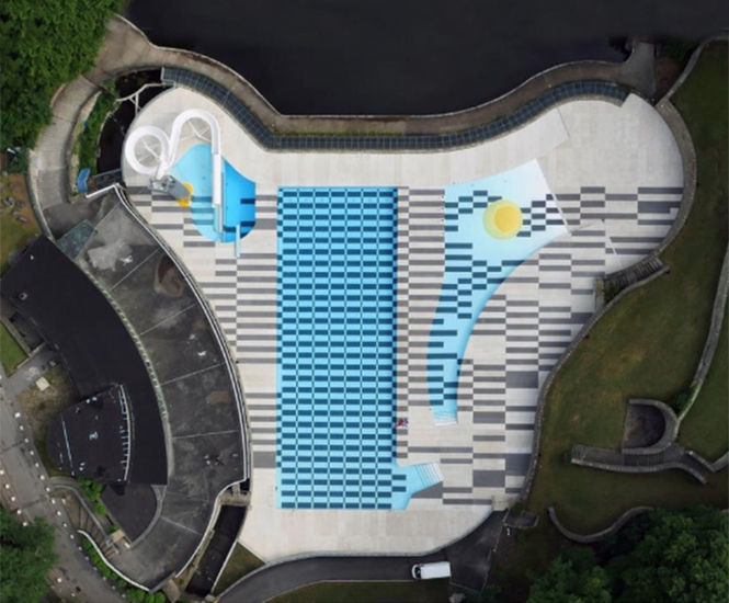 Bespoke large-format concrete slabs for water park