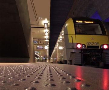 Architectural concrete platform edges for train station