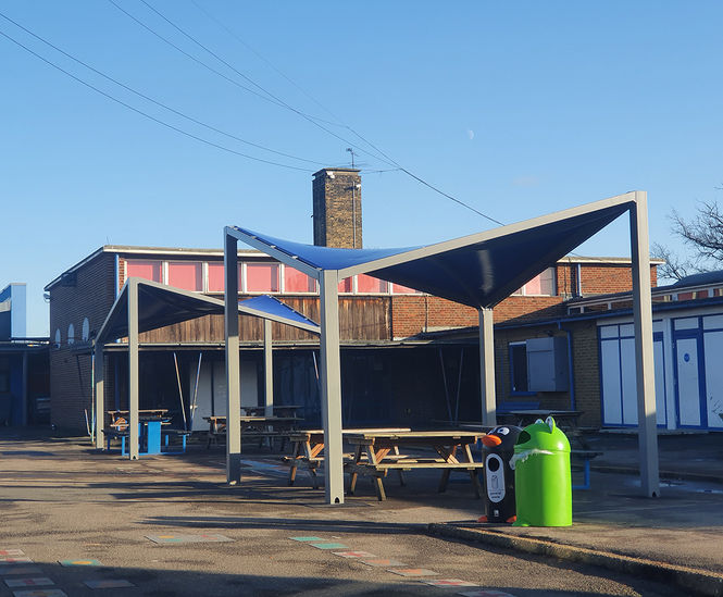 Shade sail outdoor canopy shelters for primary school