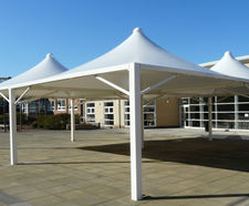 Canopies and shade sails aid social distancing at school