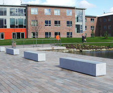 Architectural seating, university campus redevelopment