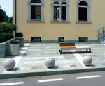 Zaffiro - reconstituted granite and marblestone sphere-shaped bollard