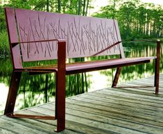 Lakeside - contemporary steel and timber outdoor seats for public spaces