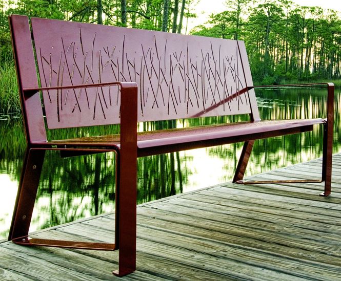 Lakeside - contemporary steel and timber outdoor seats for public spaces