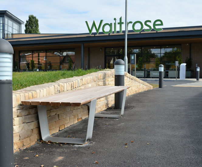 Complementary outdoor seating & litter bins for Waitrose